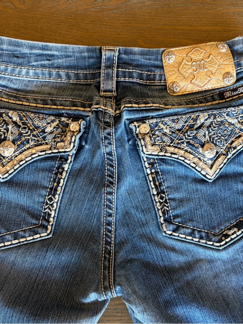 Miss Me Blue Denim Jeans with Embellished Back Pockets